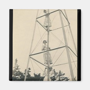 3 ladies climbling tower magnet