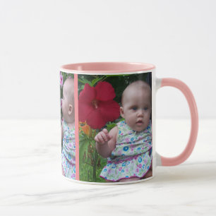 3 Large Photos Pink Background Easy Upload Mug