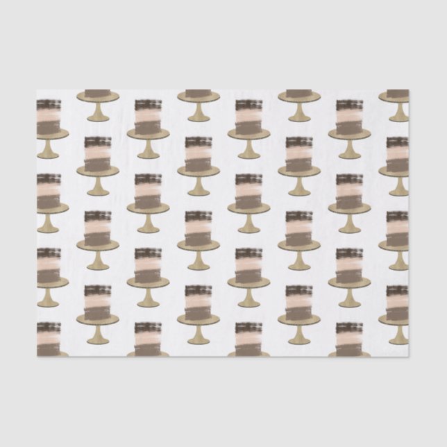 3 Layer Cake Modern Elegant Rustic Bridal Shower  Tissue Paper (Front)