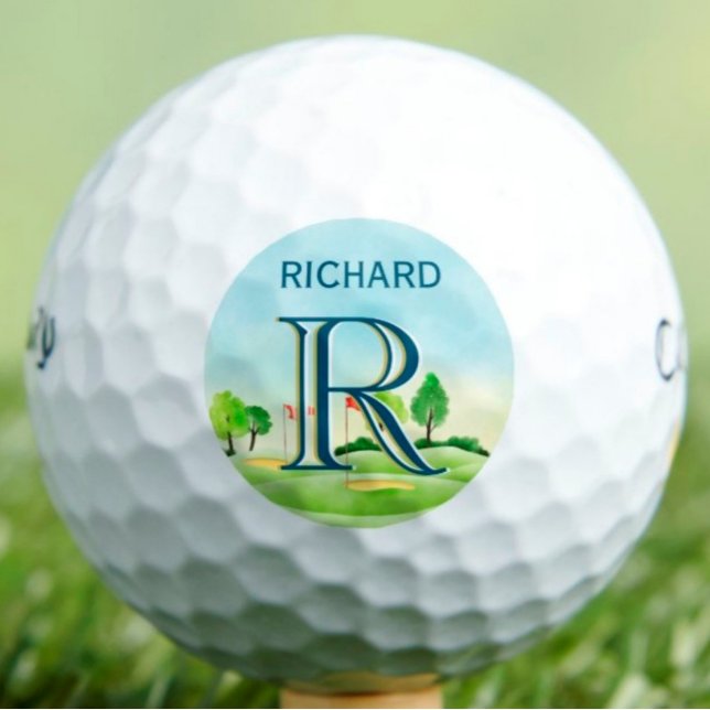 3 Layered Custom Monogram Golf Course First Name   Golf Balls (Creator Uploaded)