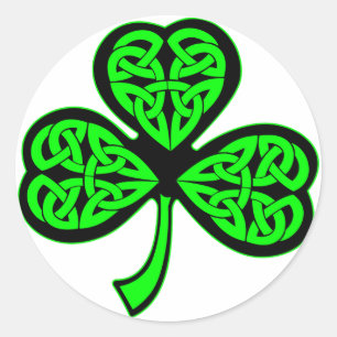 3 Leaf Celtic Shamrock Classic Round Sticker