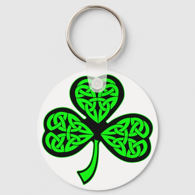 3 Leaf Celtic Shamrock Key Ring (Front)