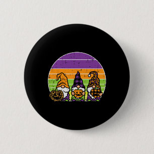 3 Leopard Plaid Gnomes Pumpkin Retro Halloween Cos 6 Cm Round Badge