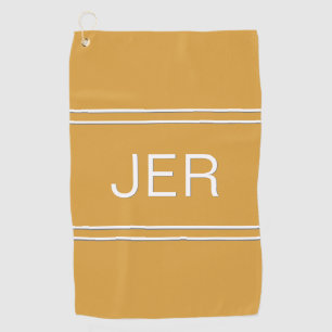 3 Letter Initials Monogram Yellow Golfer's Best Golf Towel