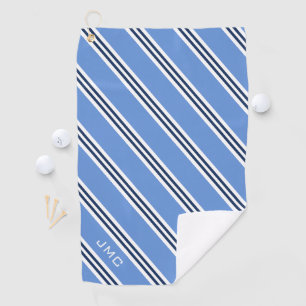 3-Letter Monogram Blue Stripes Golf Towel