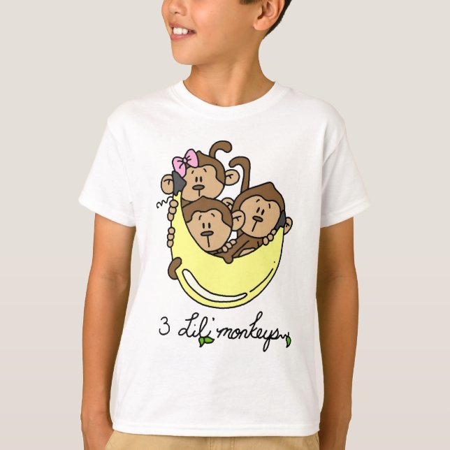 3 Li'l Monkeys Tshirts and Gifts (Front)