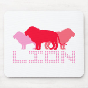 3 Lions (Red) Mouse Pad