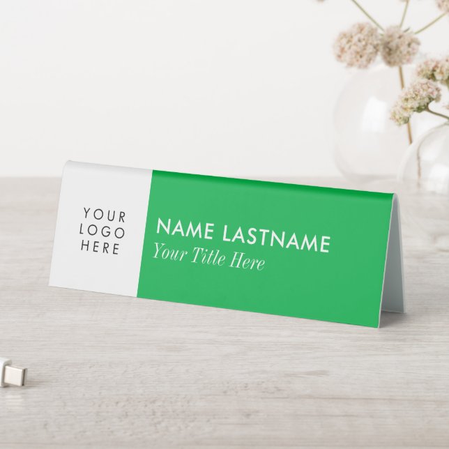 3 - Logo Minimal Custom Text Green White Name (In SItu (Table))