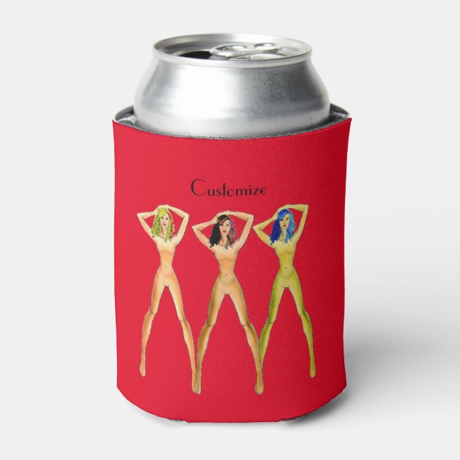 3 long-legged Ladies Standing Thunder_Cove  Can Cooler (Can Front)