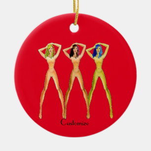 3 long-legged Ladies Standing Thunder_Cove Ceramic Ornament