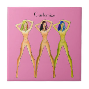 3 long-legged Ladies Standing Thunder_Cove Ceramic Tile
