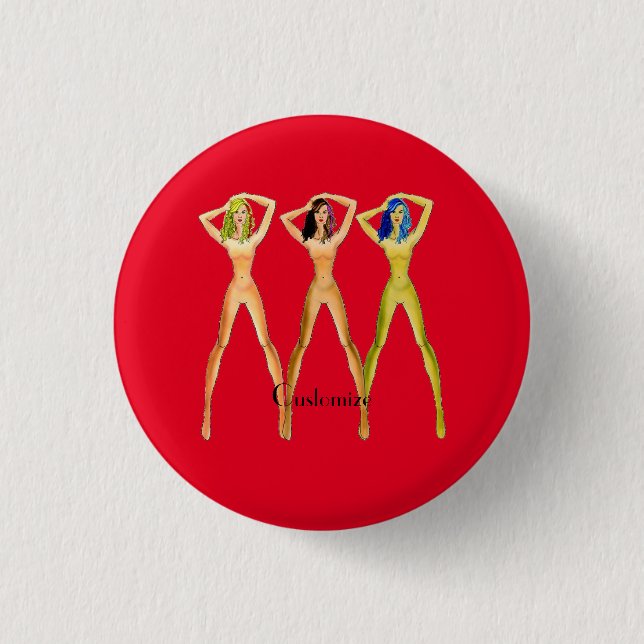 3 long-legged Ladies Standing Thunder_Cove Cm Round Badge (Front)