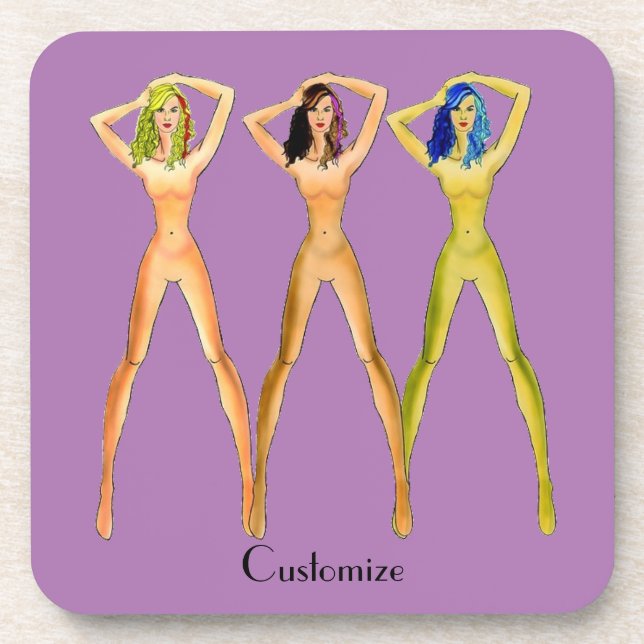 3 long-legged Ladies Standing Thunder_Cove  Coaster (Front)