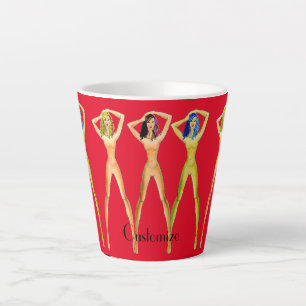3 long-legged Ladies Standing Thunder_Cove Latte Mug