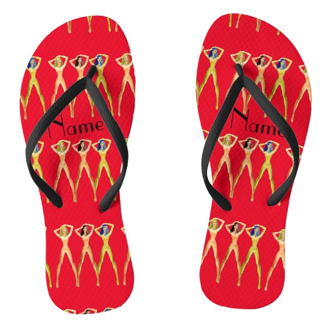 3 long-legged Ladies Standing Thunder_Cove   Thongs (Footbed)