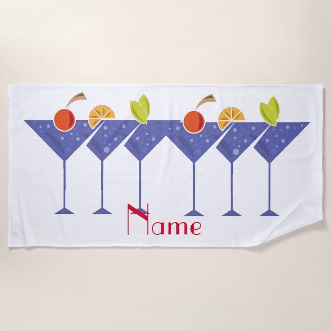 3 Martini Cocktails Thunder_Cove  Beach Towel (Front)