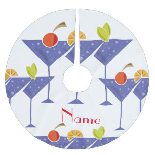 3 Martini Cocktails Thunder_Cove  Brushed Polyester Tree Skirt