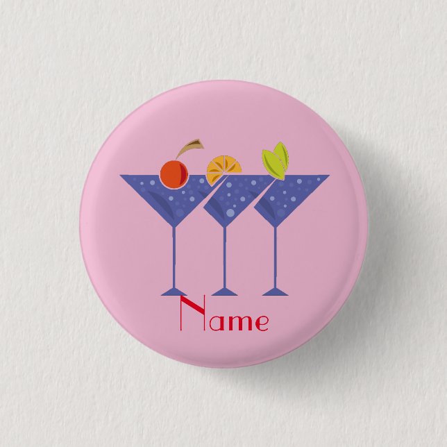 3 Martini Cocktails Thunder_Cove  Cm Round Badge (Front)