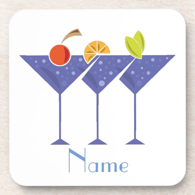 3 Martini Cocktails Thunder_Cove Coaster (Front)
