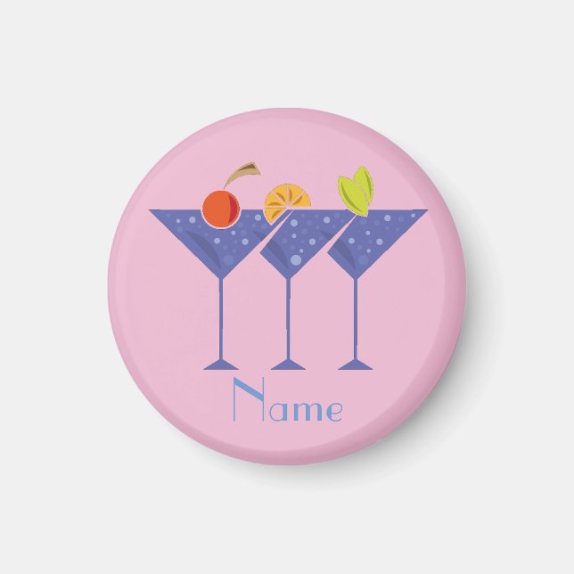 3 Martini Cocktails Thunder_Cove Magnet (Front)