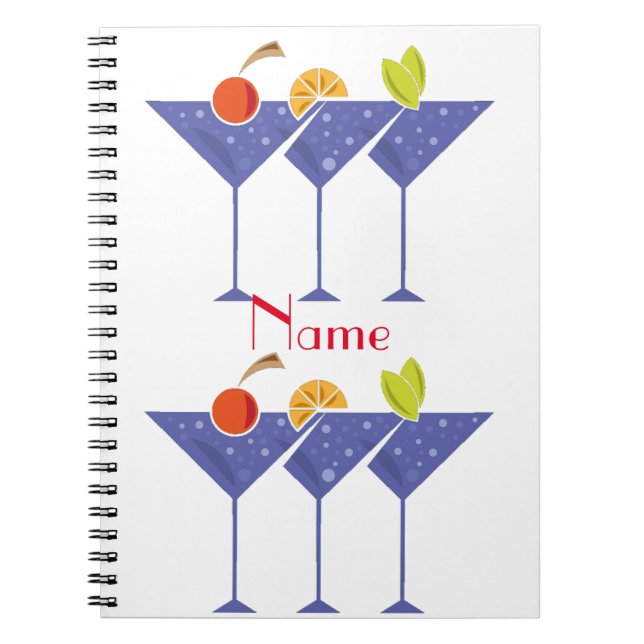 3 Martini Cocktails Thunder_Cove  Notebook (Front)