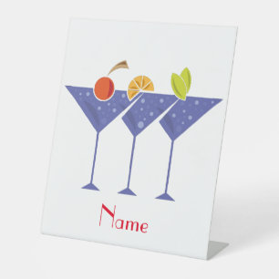 3 Martini Cocktails Thunder_Cove Pedestal Sign