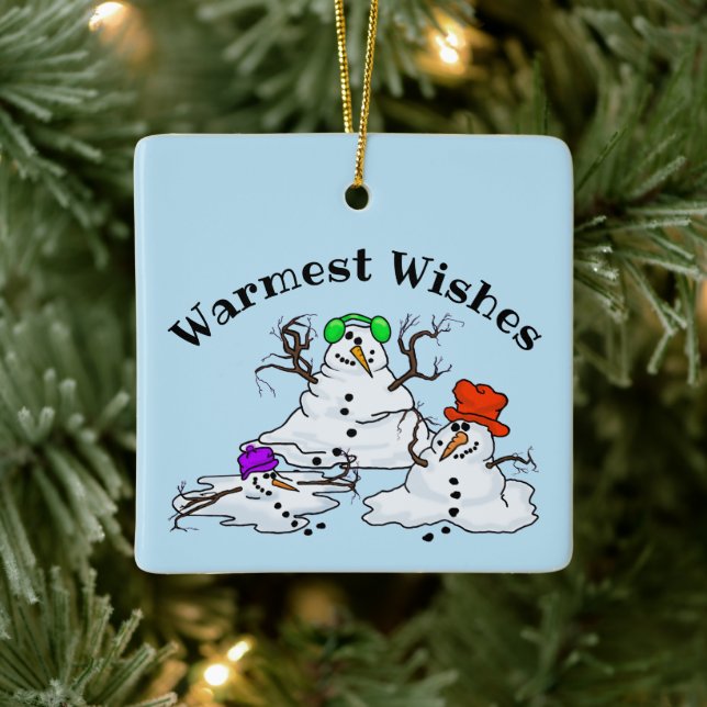 3 Melting Snowmen Christmas Ornament (Tree)