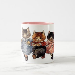 3 Merry Cats Two-Tone Coffee Mug