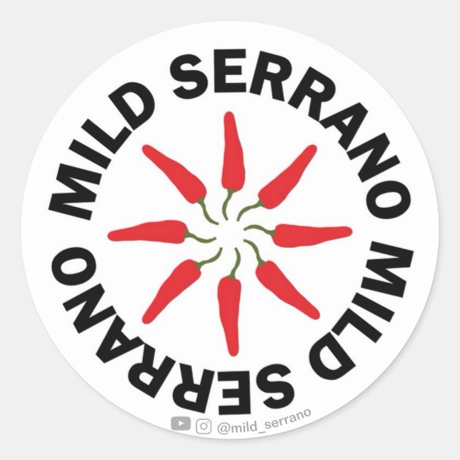 3" Mild Serrano Stickers (Front)