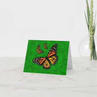 3 Monarch Butterfly Greeting Note and BIG Card