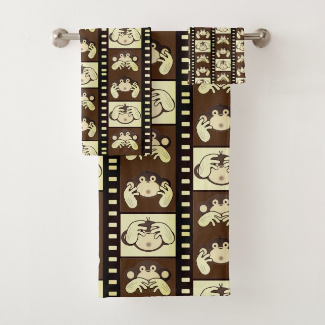 3 Monkeys Bath Towel Set (Insitu)