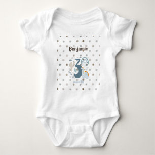 3 month milestone with a cute Dino print Baby Bodysuit