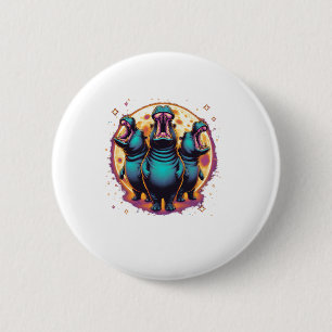 3 Moo Deng Moon Howling Moo Deng Hippo Meme Men Wo 6 Cm Round Badge