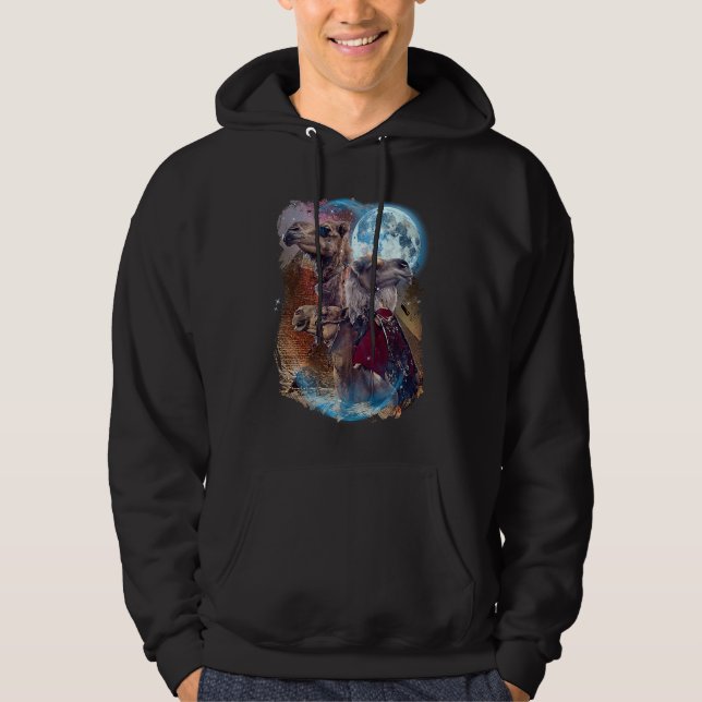 3 Moon Camel  Llama Alpaca Animal Hoodie (Front)