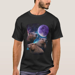 3 Moon Capybaras  Capibara Graphic Animal T-Shirt
