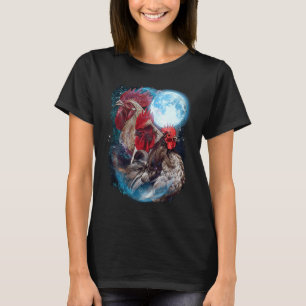 3 Moon Chicken Funny Bird Animal Lovers Graphic Ar T-Shirt