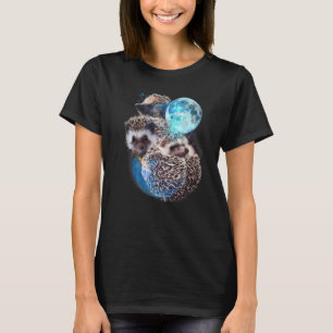 3 Moon Hedgehog  Spiny Mammal Hedgepig Graphic Hum T-Shirt
