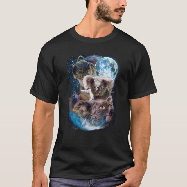 3 Moon Koala Marsupial Wombat Animal T-Shirt (Front)