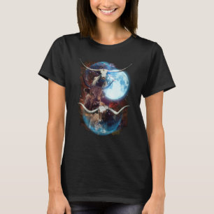 3 Moon Longhorn Cattle Bison Animal T-Shirt