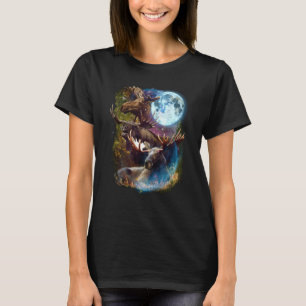 3 Moon Moose Deer Elk Animal Graphic T-Shirt