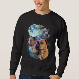 3 Moon Pitbull Dog  Canine Puppy Graphic Pet Humor Sweatshirt
