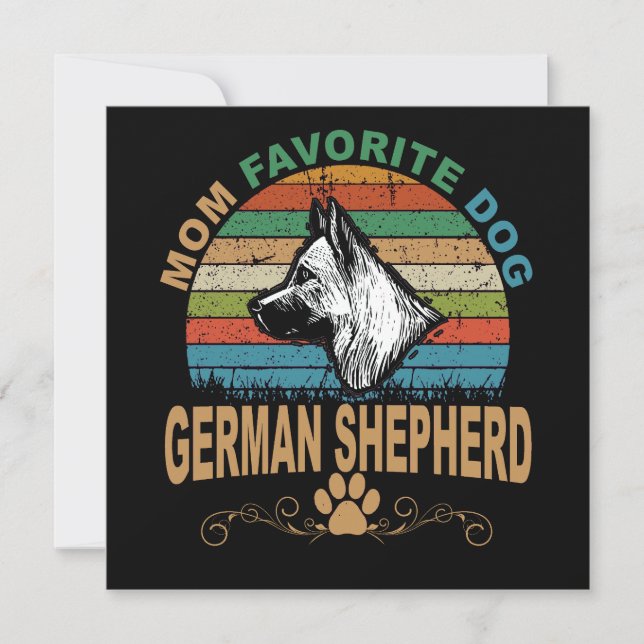 3 Mum Favourite Dog German Shepherd Invitation (Front)
