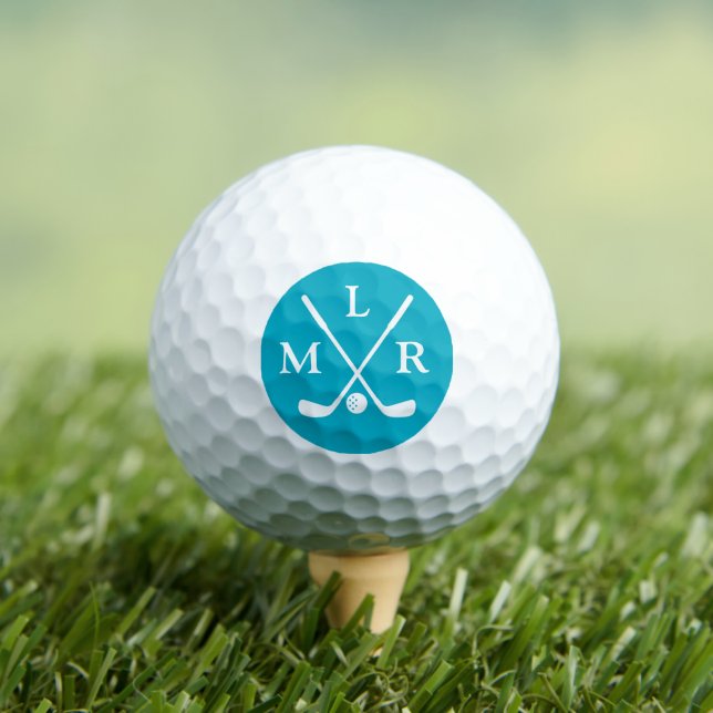 3 Name Initials | Personalised Azure Monogram  Golf Balls (Insitu Tee)