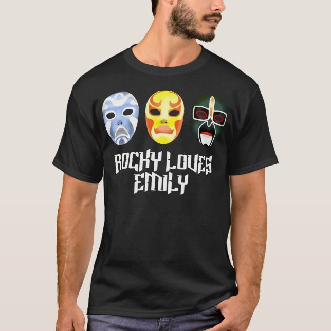 3 Ninjas Rocky Loves Emily Masks T-Shirt (Front)