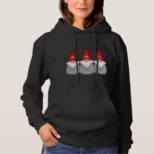 3 Nordic Gnomes Christmas Winter Red Grey Hats XMA Hoodie