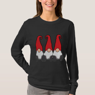 3 Nordic Gnomes Winter Tomte Nisse Red Hats Cute C T-Shirt