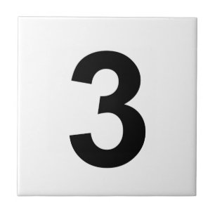 3 - number three ceramic tile