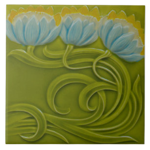 #3 of 3 Repro German Art Nouveau Jugendstil Ceramic Tile