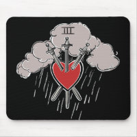 3 of Swords Love Heart Tarot Illustration