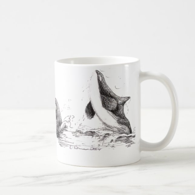 3 Orcas Playing Basic Mug (Right)